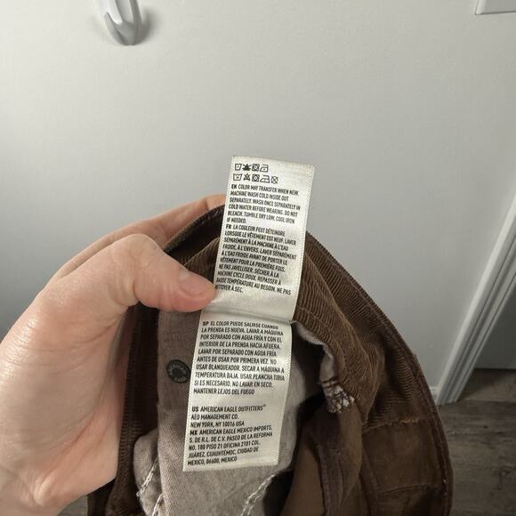 American Eagle Low Rise Skater Jeans Brown Corduroy Baggy Y2K Womens 6 - Picture 9 of 10